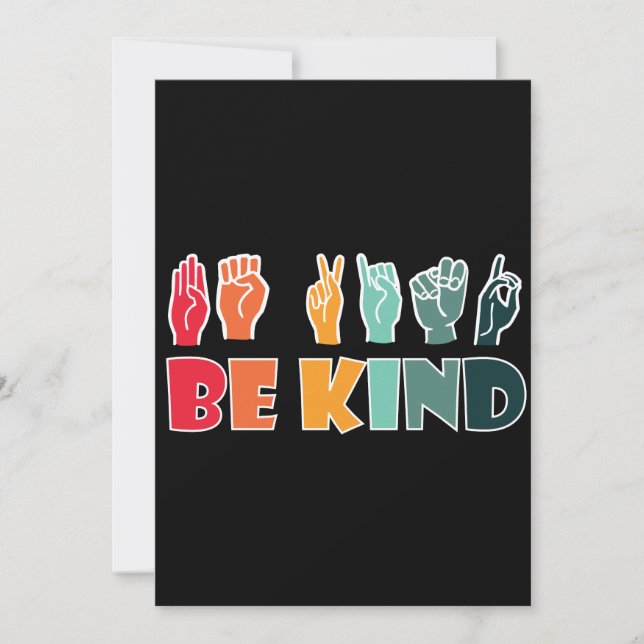 Be Kind ASL American Sign Language (Devant)