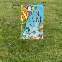 Be Kind - Kindness Watercolor Jardin drapeau