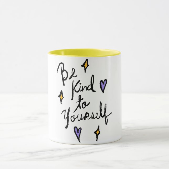 Be Kind to Yourself Motivational Quote Coffee Mug (Centre)