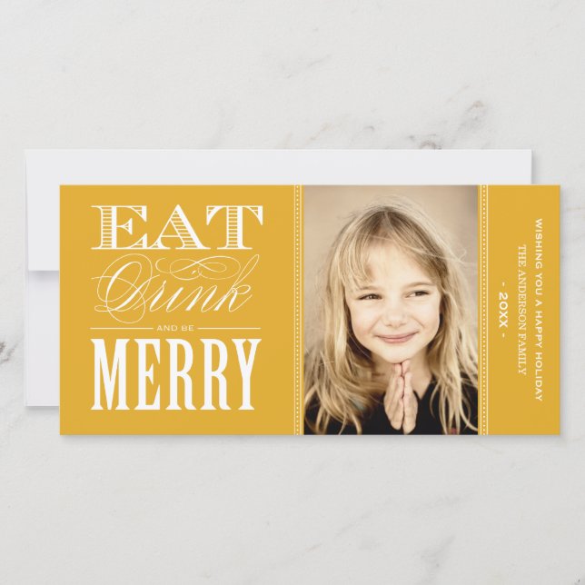 BE MERRY | CARTE PHOTO DE FÊTES (Devant)