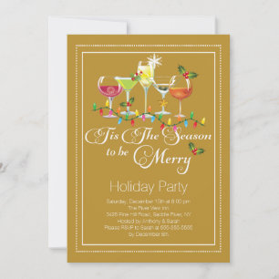 Be Merry Holiday Cocktail Party Invitation
