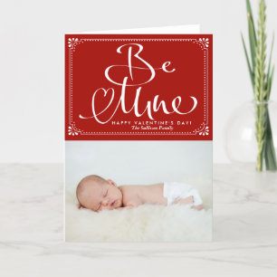 Be Mine Calligraphy Photo Carte Saint-Valentin