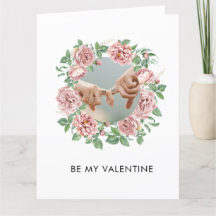 BE MY VALENTINE Photo en Rose Wreath Carte blanche