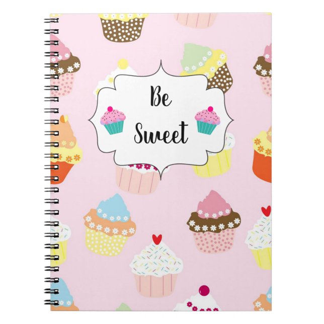 Be Sweet Pastel Cupcake Motif Cute Carnet (Devant)