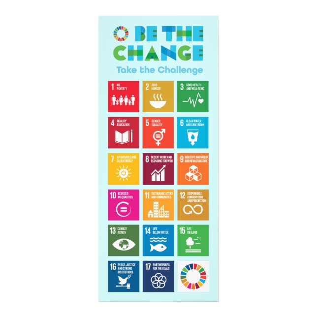 Be the Change Motivational Poster Wall Art (Devant)