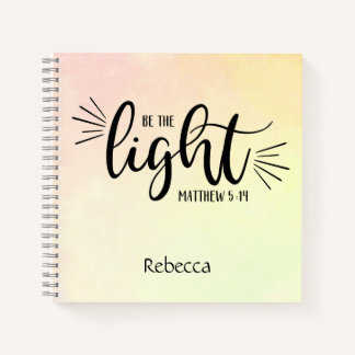 Be the Light Matthew 5:14 Custom Name Journal