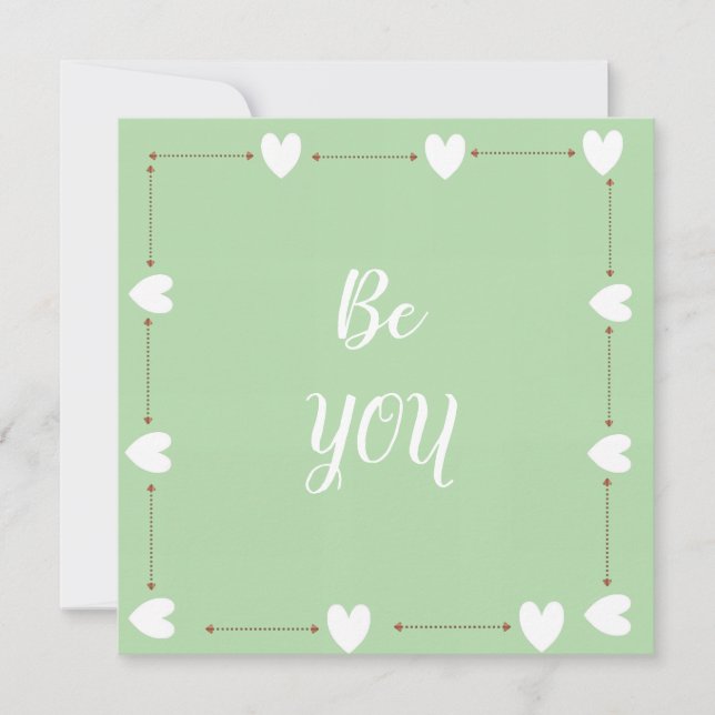 Be You Card – Green Self Love Inspirational Card (Devant)