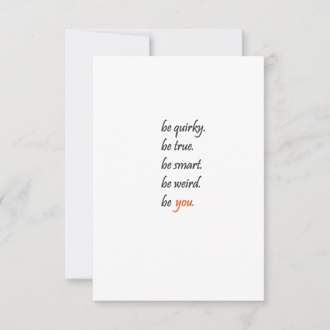 Be You - Motivational Birthday Card avec Minimalis (Devant)