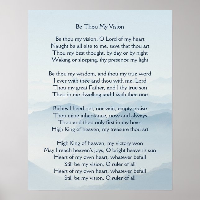 Be You My Vision Hymn Art Poster (Devant)