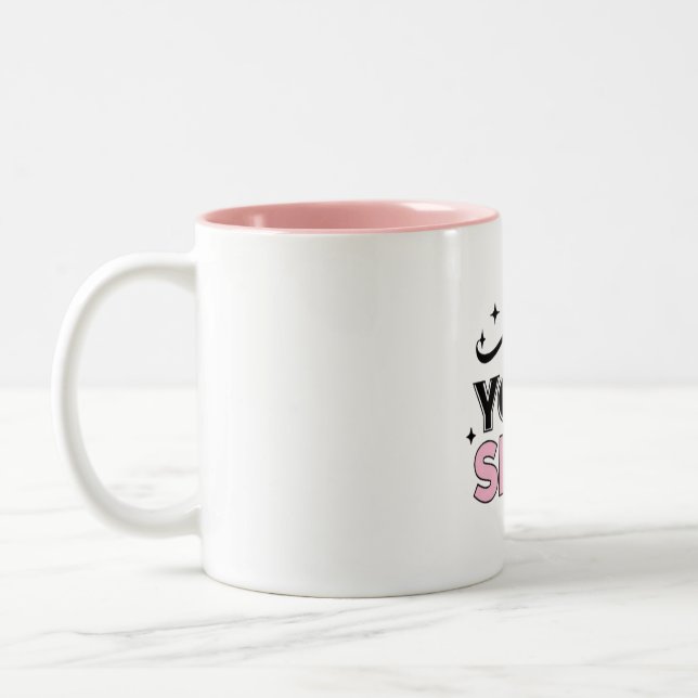 "Be Your Self" Inspirational Black and Pink Mug (Gauche)