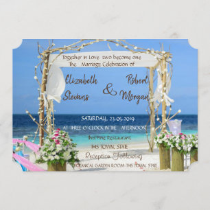 Beach Arbor Floral Faire-part de mariage