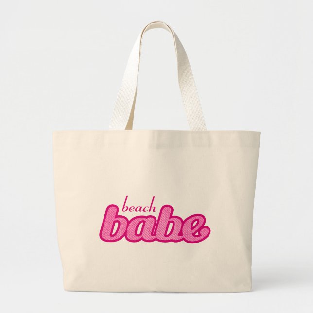 "beach babe" sac fourre-tout graphique rose chaud (Devant)