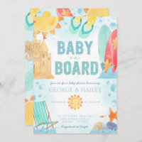Beach Baby à bord Invitation Baby shower