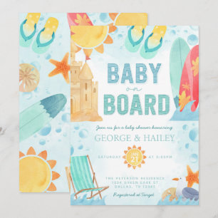 Beach Baby à bord Invitation Baby shower