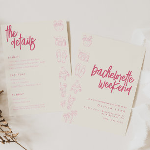 Beach Bachelorette Week-end Invitation et horaire