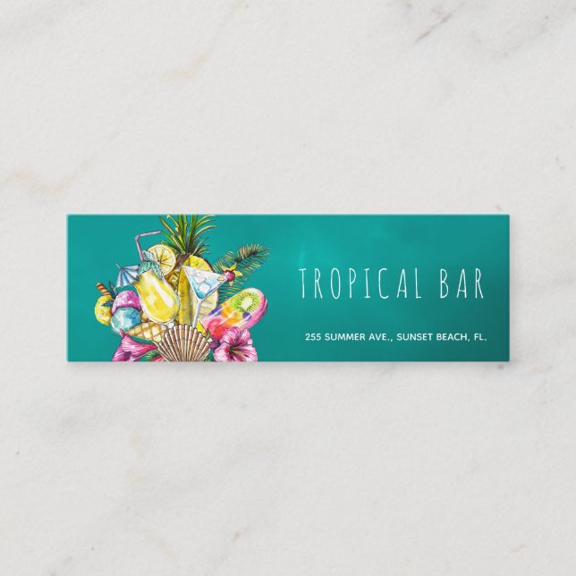 Beach bar tropical cartes de visite de l'océan (Devant)