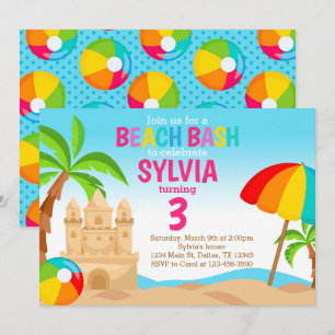 Beach Bash Invitation de fête d'anniversaire