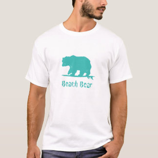 Beach Bear survolant une vague, Wh T-Shirt