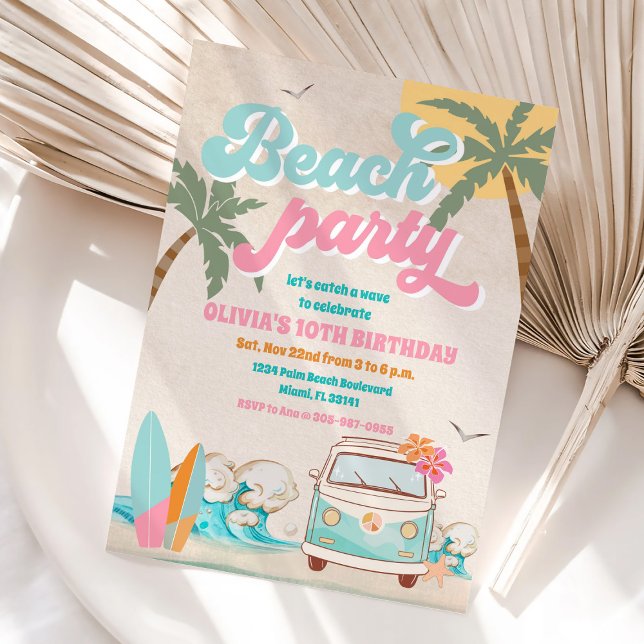 Beach Birthday Party Invitation (Créateur téléchargé)