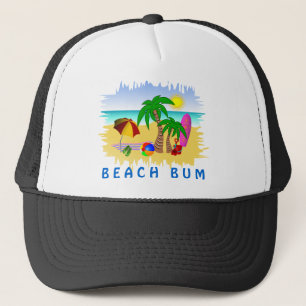 Beach Bum Sun Mer et Surf amusant Casquette coloré