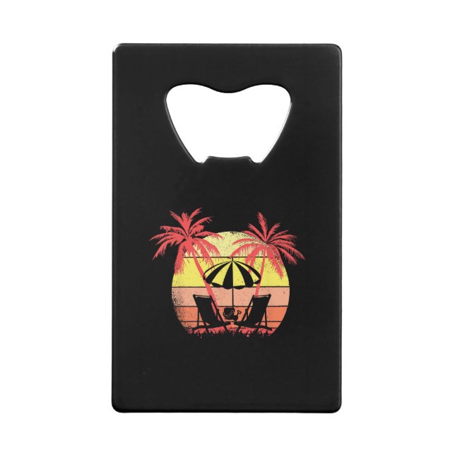 Beach Chairs Parasol Summer Sunset 80s Palm Tree (Devant)