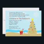 Beach Christmas Tree Castle Invitation personnalis<br><div class="desc">Parfait pour tous les fêtes de Noël sur la plage !</div>
