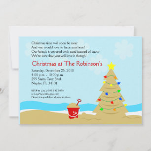 Beach Christmas Tree Castle Invitation personnalis
