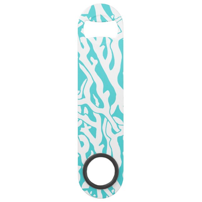 Beach Coral Reef Motif Nautique Blanc Bleu (Devant)