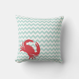 Beach Cottage Crabby Chic Accent Coussin