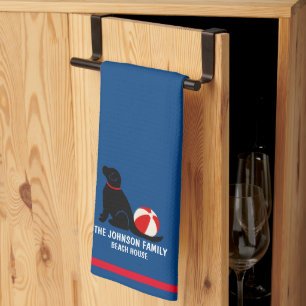 Beach Days Black Retriever Chien serviette de cuis