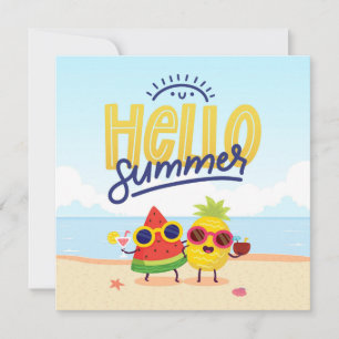 Beach Days Hello Summer Grey Card
