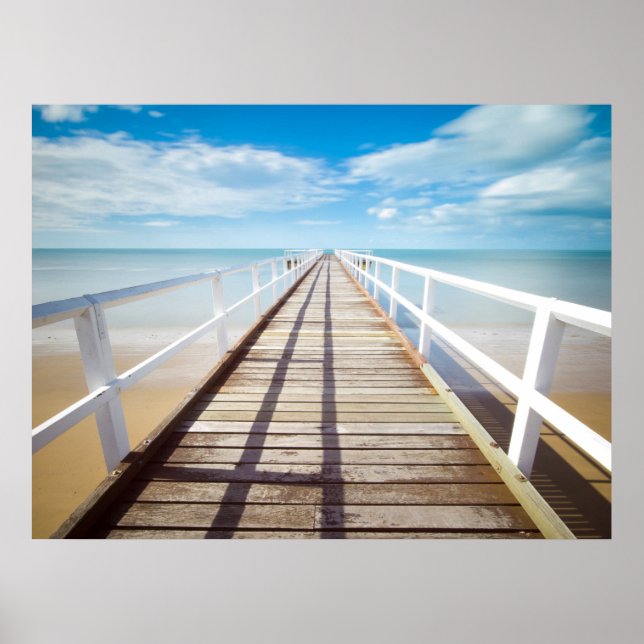 Beach Dock Ocean Imprimer Poster Artwork Mural (Devant)