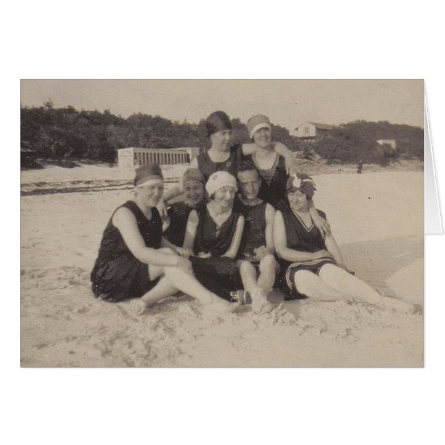 Beach Group 1920 photo Vintage (Devant horizontal)