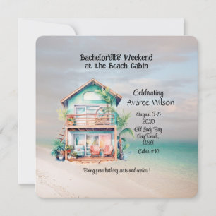 Beach House Bachelorette Party Invitation