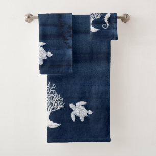 Beach House Bath Navy Coral