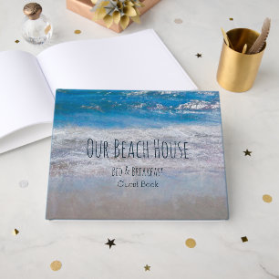 Beach House Blue White Coastal Ocean Livre d'or