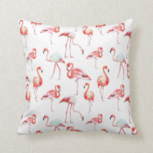 Beach House Flamant rose rose Coussin décoratif