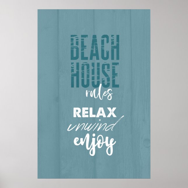 Beach House Rules Relaxez-Vous Profitez | Poster (Devant)