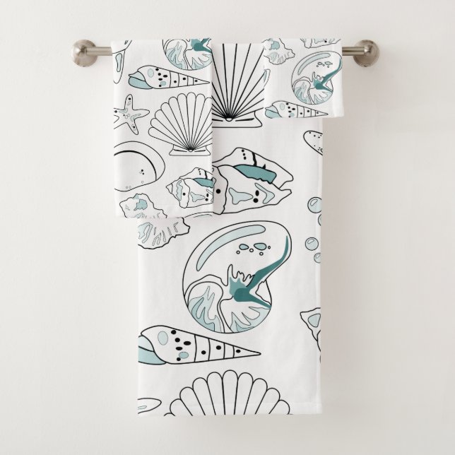 Beach House Shells Ensemble de serviettes de bain  (En situation)