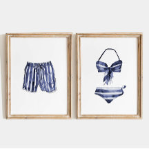 Beach House Wall Art, Ensemble de maillots de bain