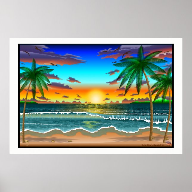 Beach Lanscape scenery one cratemade poster large (Devant)