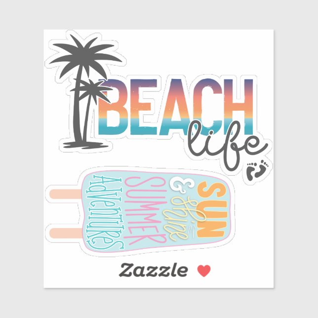 Beach Life, Pack Sticker été - GraphicLoveShop (Feuille)