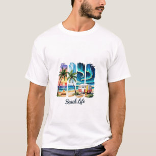 Beach Life T-Shirt – Tropical Summer Vibes & Surf 