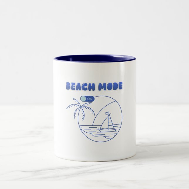 Beach Mode On Mug – Summer Coffee Cup (Centre)