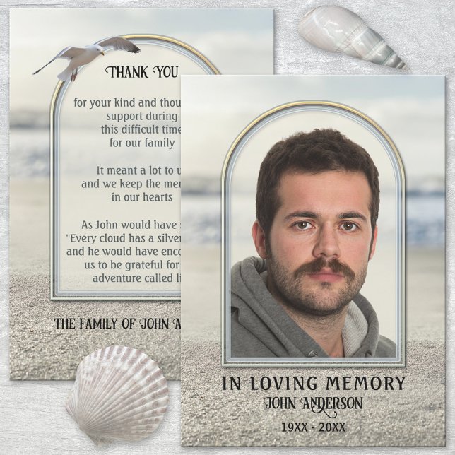 Beach Nature Photo Carte de remerciements de sympa (Créateur téléchargé)