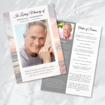 Beach Ocean Photo Memorial Service Programme