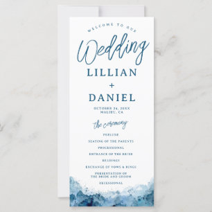 Beach Ocean Watercolor Wedding Programme