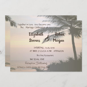 Beach Palms Sunset Faire-part de mariage