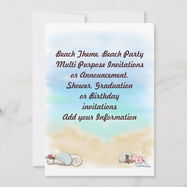 Beach Party Invitation multi-usage Faire-part (Devant)