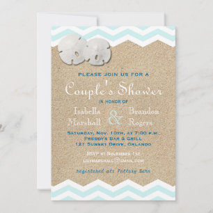 Beach Sand Dollars Couple's Invitation de douche